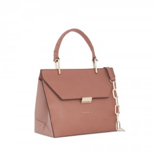 COCCINELLE Top handle satchel in cameo 