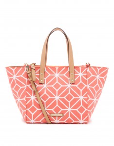 TRINA TURK Poolside satchel in coral 